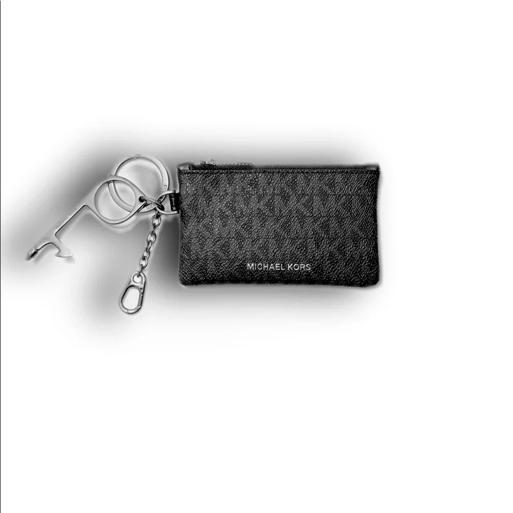 Michael Kors Coin Card Case Pouch WITH/ No Touch Keychain Set Logo - Picture 4 of 5